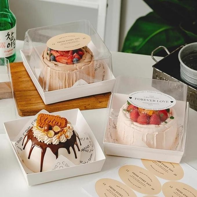 

10PCS 16X16X10CM PAPER BOX KUE TART MIKA BOX KOTAK KUE CAKE PUDING DESSERT