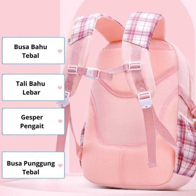 WWH38 TAS SEKOLAH ANAK PEREMPUAN TAS RANSEL ANAK LEBAR SEKOLAH TKM