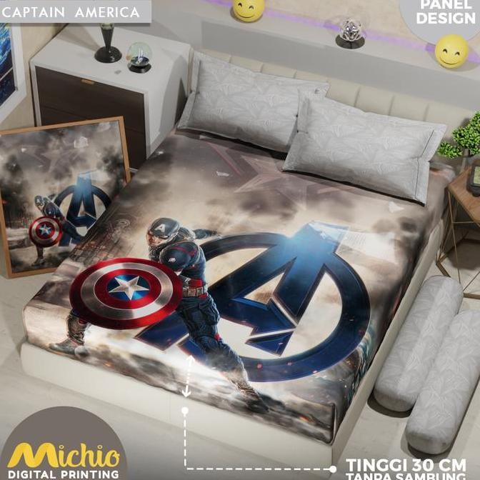 Michio Digital Printing Sprei Uk 160/180 T 30 - Captain America