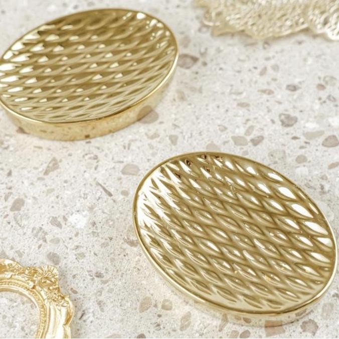 Soap Holder Tempat Tatakan Sabun Aesthetic Unik Elegan Gold Emas