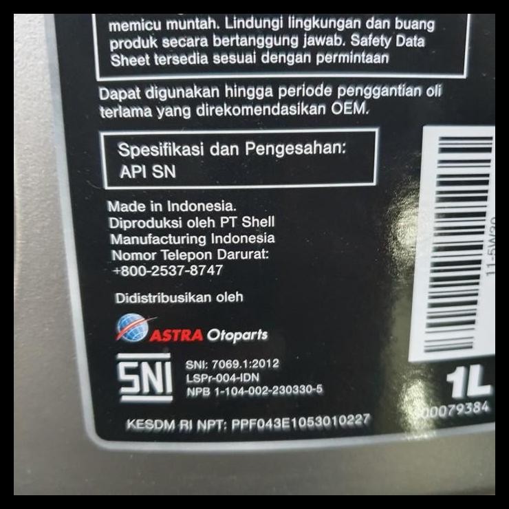 DISKON OLI OIL ASPIRA ASTRA 5W 30 5W30 5W-30 DIPRODUKSI SHELL OLI MESIN MOBIL 1 LITER 