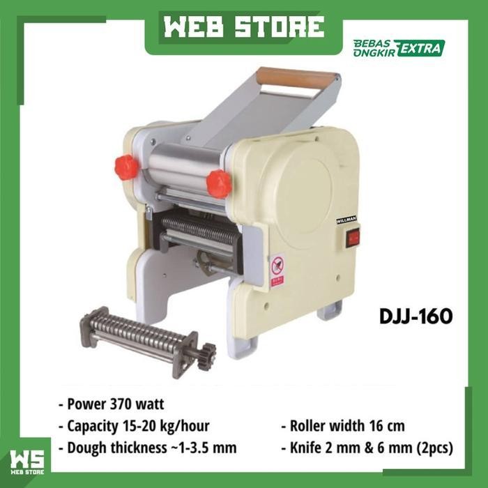 Mesin Gilingan Mie Pasta Pastel Listrik Noodle Maker Willman Djj-160 Original Dan Terpercaya