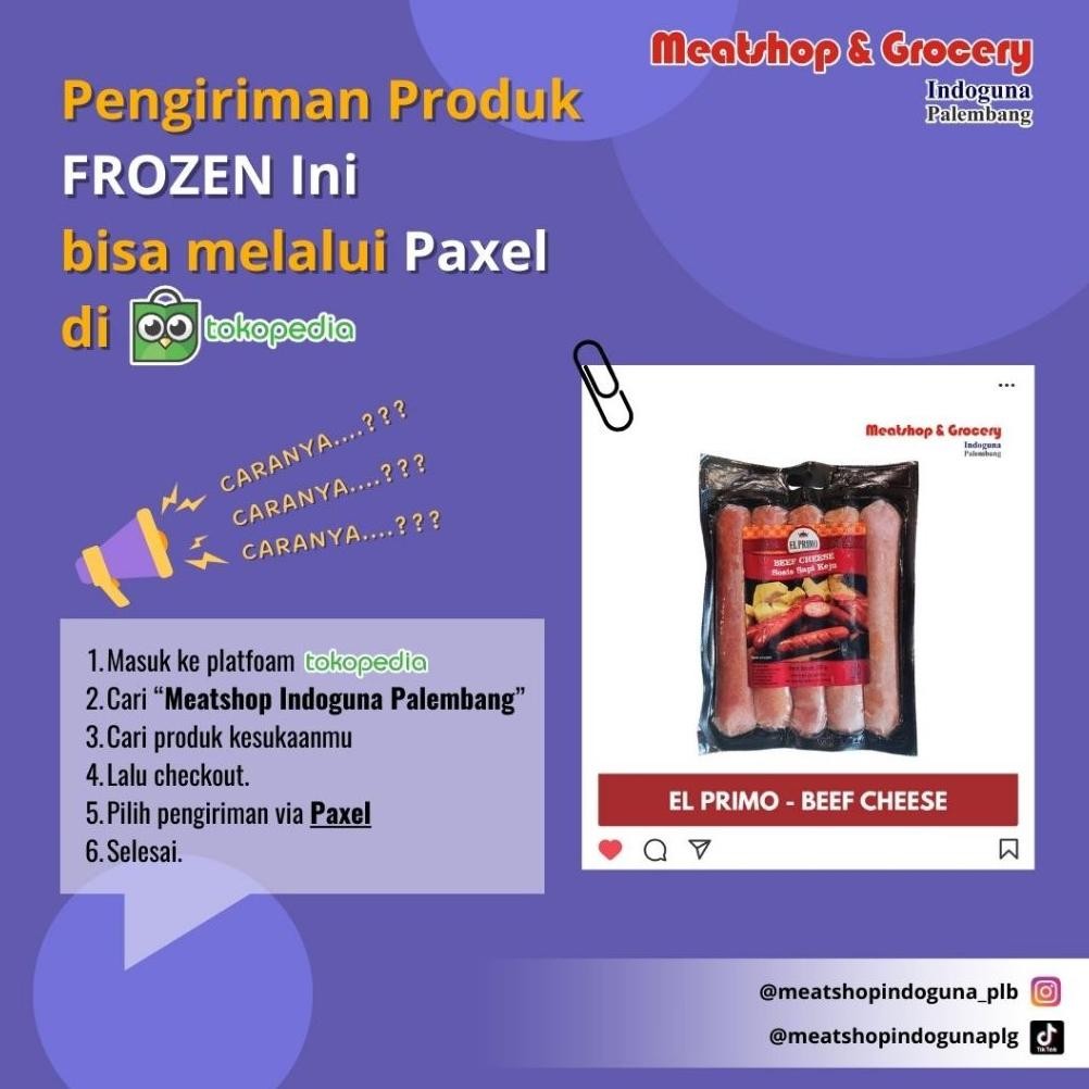 

Ct_C1077 Sosis El Primo Beef Cheese 500Gr | Sosis Sapi | Meatshop Indoguna | Sosis Viral | Sosis Indomaret Gh-67
