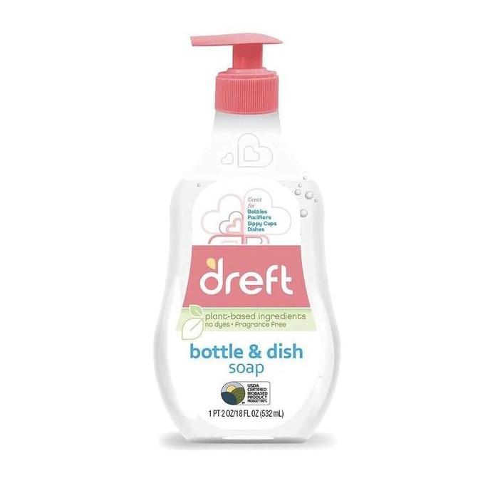 

Dreft Dish Soap, Plant Based, Fragrance Free, 18 Fl Oz 532ml