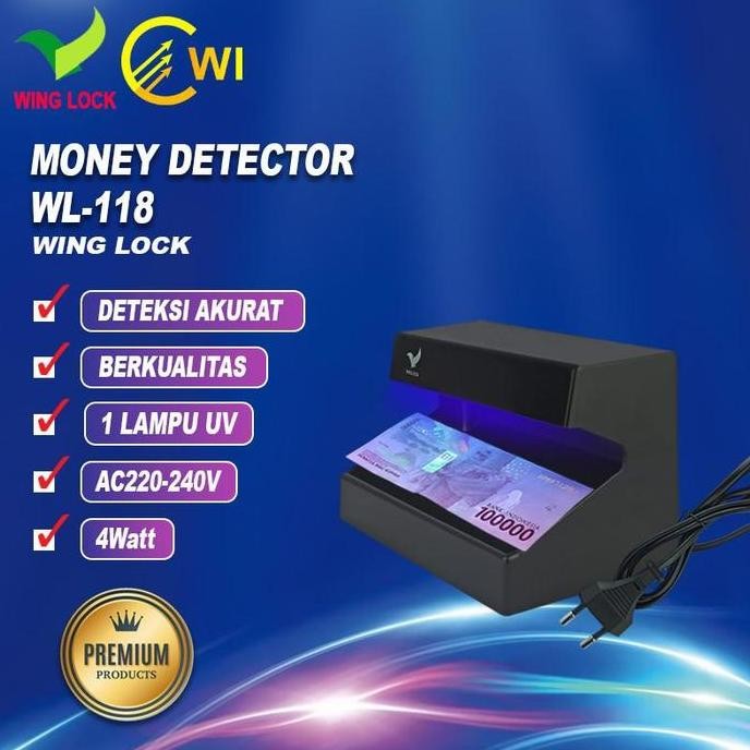 Money Detector Alat Pendeteksi Uang - Winglock Wl-118 4W