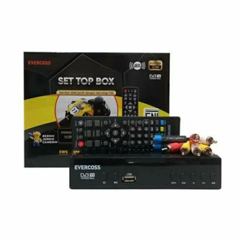 NEW STB TV Digital Set Top Box DVB T2 - Evercoss MAX [terbaik][terlaris]