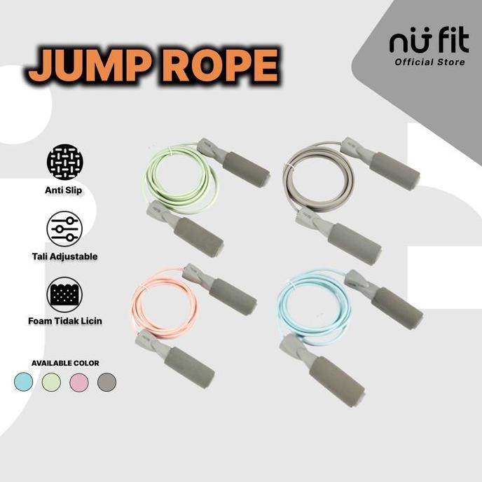 Nu - Fit  - Tali Skipping - Skipping Premium - Skipping Jump - Lompat Tali  - Foam Jump Rope - Skipp