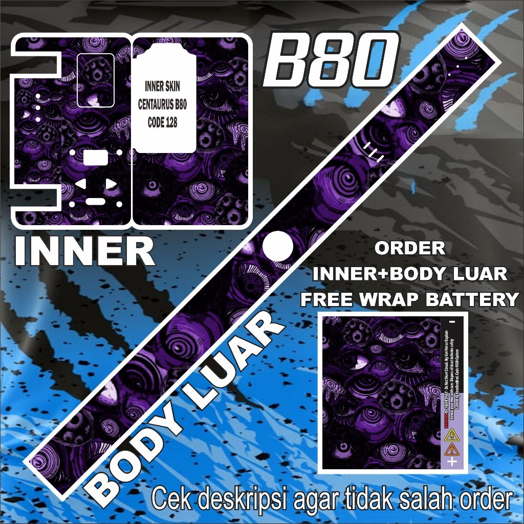 

*2Piece* Stiker B80 128 Garskin Stiker Casing Custom Bebas Dan Bayar Ditempat