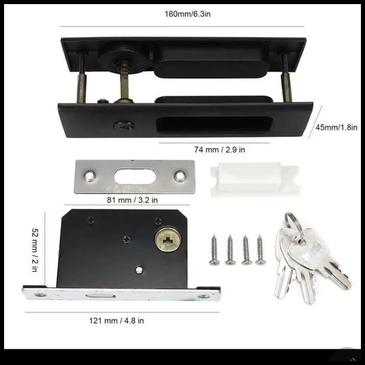 Kunci handel pintu kayu geser aluminium sliding lipat folding door