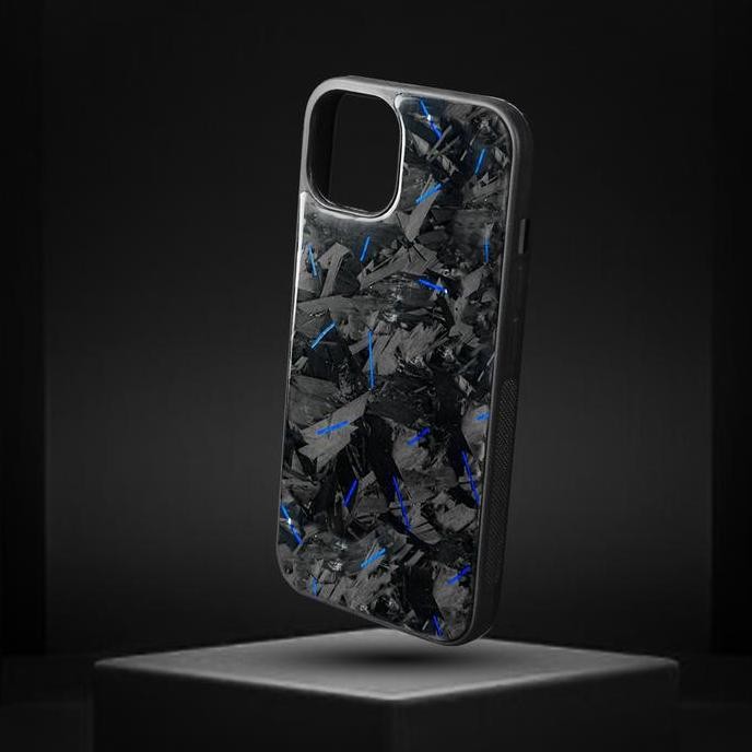 Carbon Fiber Phone Case - Forged Carbon Blue (Hybrid Carbon)