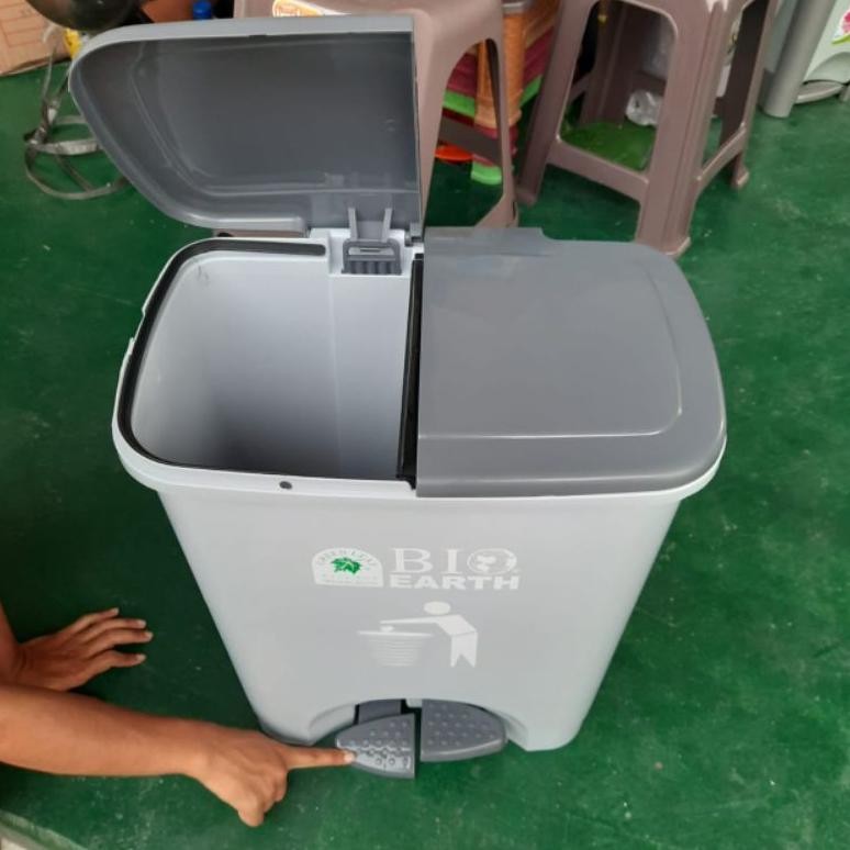 Green Leaf - Tempat Sampah Injak / Tempat Sampah Injak 2 Wadah 2144 Tempat Sampah Murah Spaylater 0%