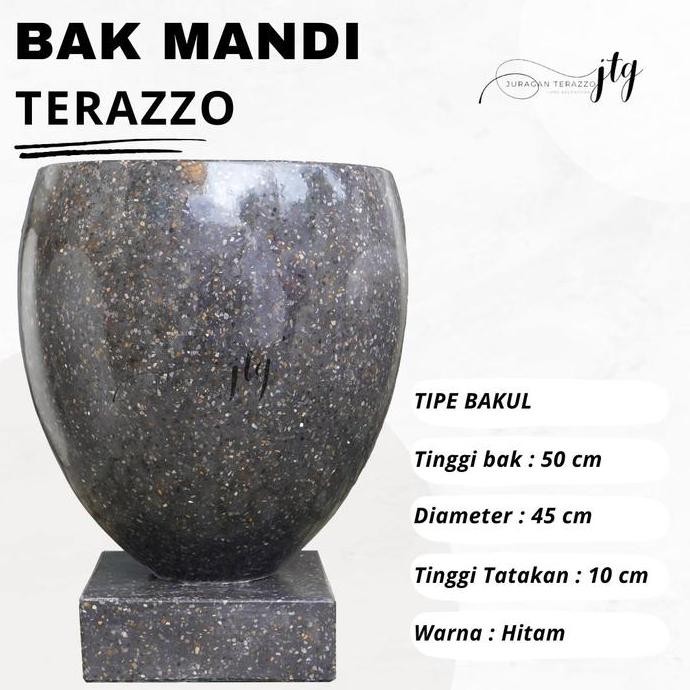 BAK MANDI TERASO UNIK MINIMALIS BAK MANDI MARMER TIPE BAKUL HITAM