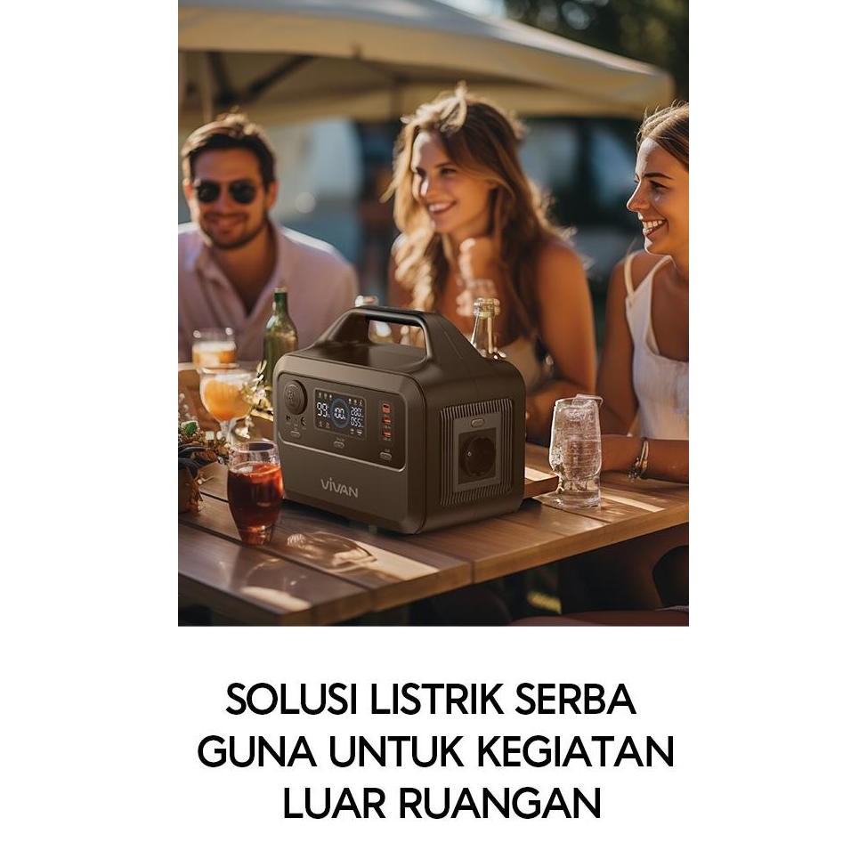 Vivan VPS-P300 Power Station 600W / 220V 96000Mah 300Wh Powerbank Portable Charger Station Power Sup