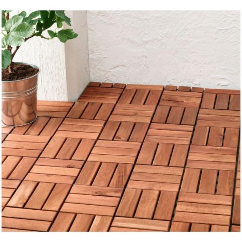 LANTAI KAYU Outdoor Termurah (Isi 10 Pcs) Parket_Flooring Kayu Jati
