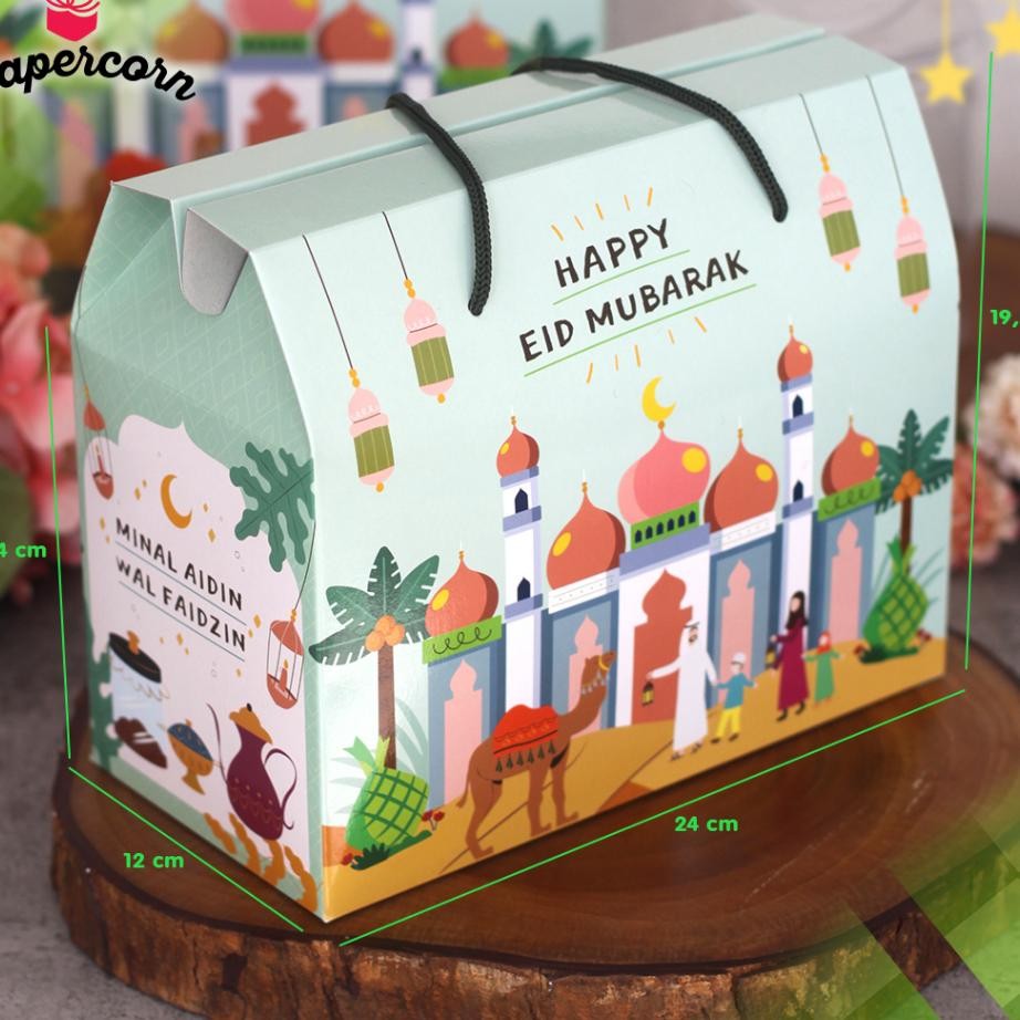 

10 Pcs Gable Box Idul Fitri Box Lebaran Eid Prayer Uk 24X12X14 Cm