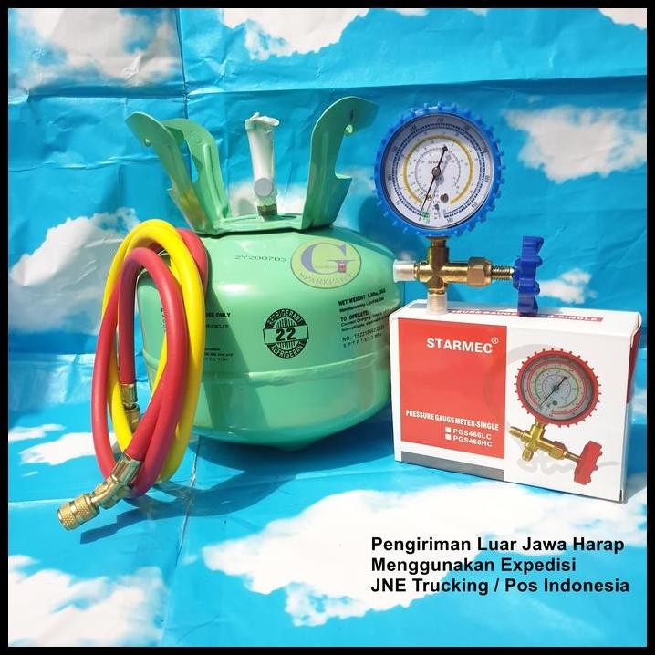 Paket freon ac R22 tinggal pake langsung dingin r22 3 kg segel