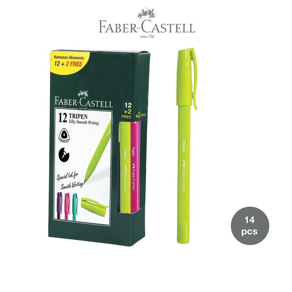 

Faber-Castell Ballpen Pen Tripen 0.7mm MixBarrel Black Ink Box 12 Free 2 Pcs DiM