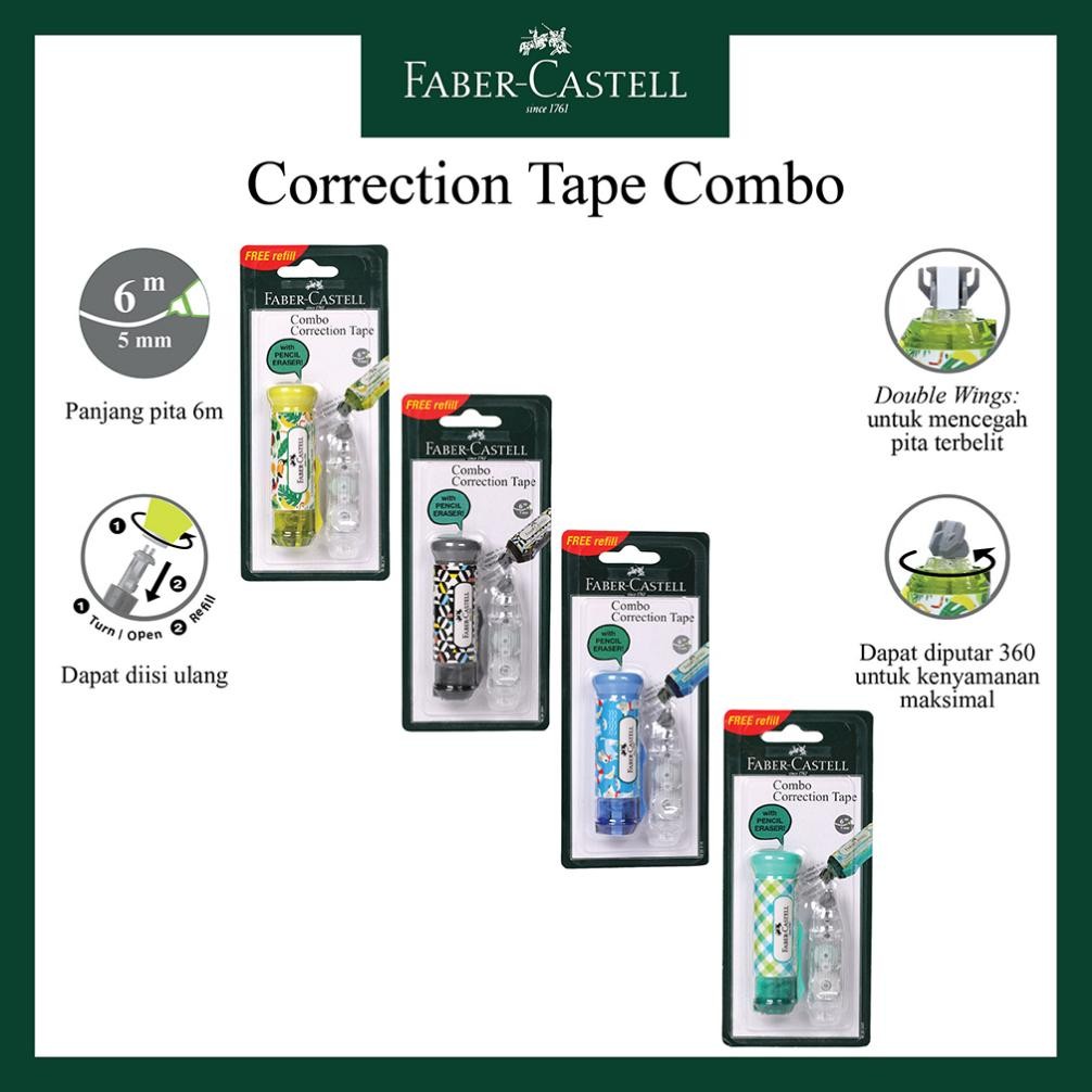 

Combo Correction Tape Faber Castell QDR / Gratis 1 Refill / Sudah Termasuk Penghapus DiM