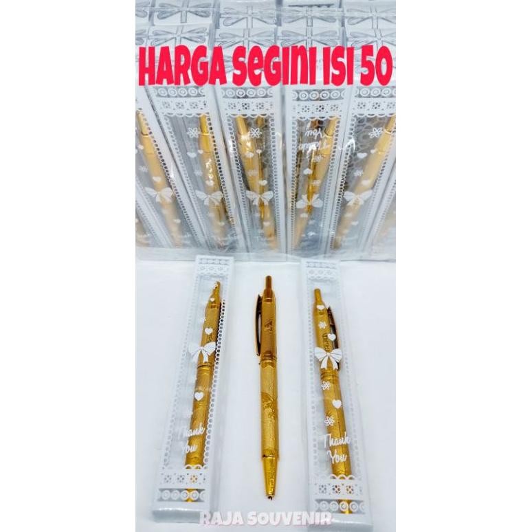 

ISI 50 SOUVENIR PULPEN EMAS KEMAS MIKA SOUVENIR PERNIKAHAN SOUVENIR ULANG TAHUN SOUVENIR KHITANAN DiM