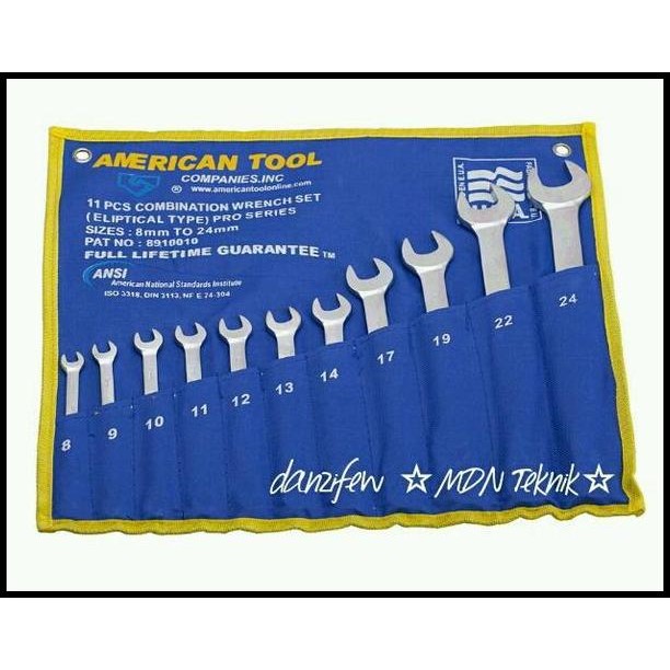 Kunci Set Kombinasi Ring Pas 11pcs American Tools Bukan merk Tekiro