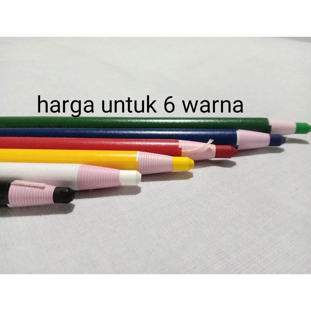 

kapur pensil 6 warna harga untuk 6 pcs/ pencil glass 6 biji warna campur/ / Alat jahit / kebutuhan menjahit/ peralatan mesin jahit DiM