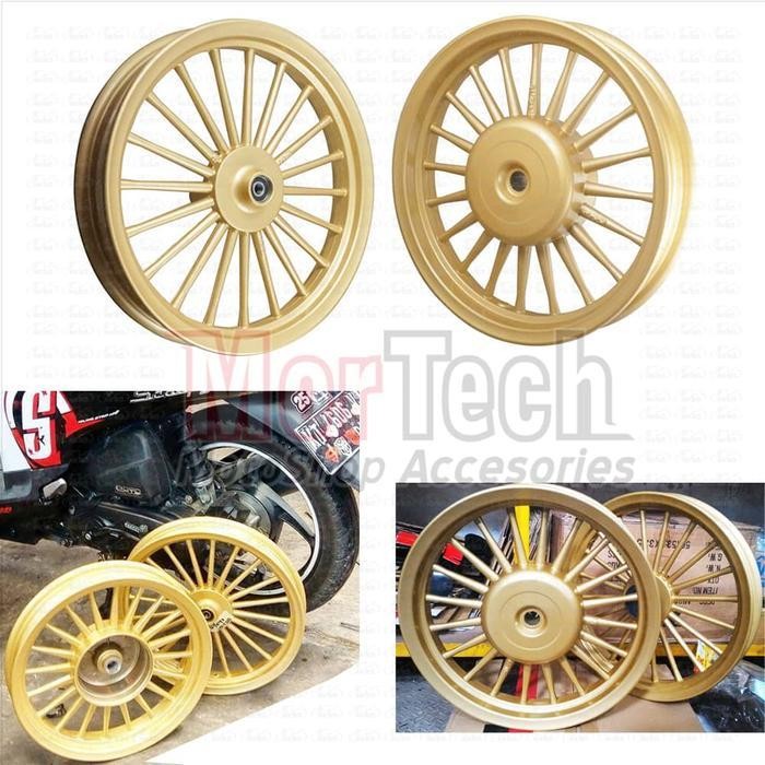 Velg - Pelek Racing Tapak Lebar Rossi Turbin Mio Cw Palang 20 Gold Original Dan Terpercaya