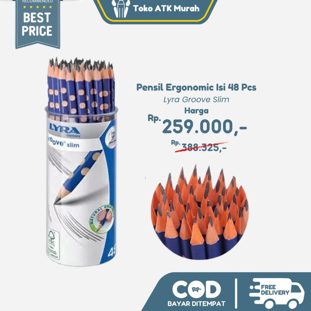 

Pensil Ergonomic LYRA Groove Slim Pencil Graphite Isi 48 Pcs DiM