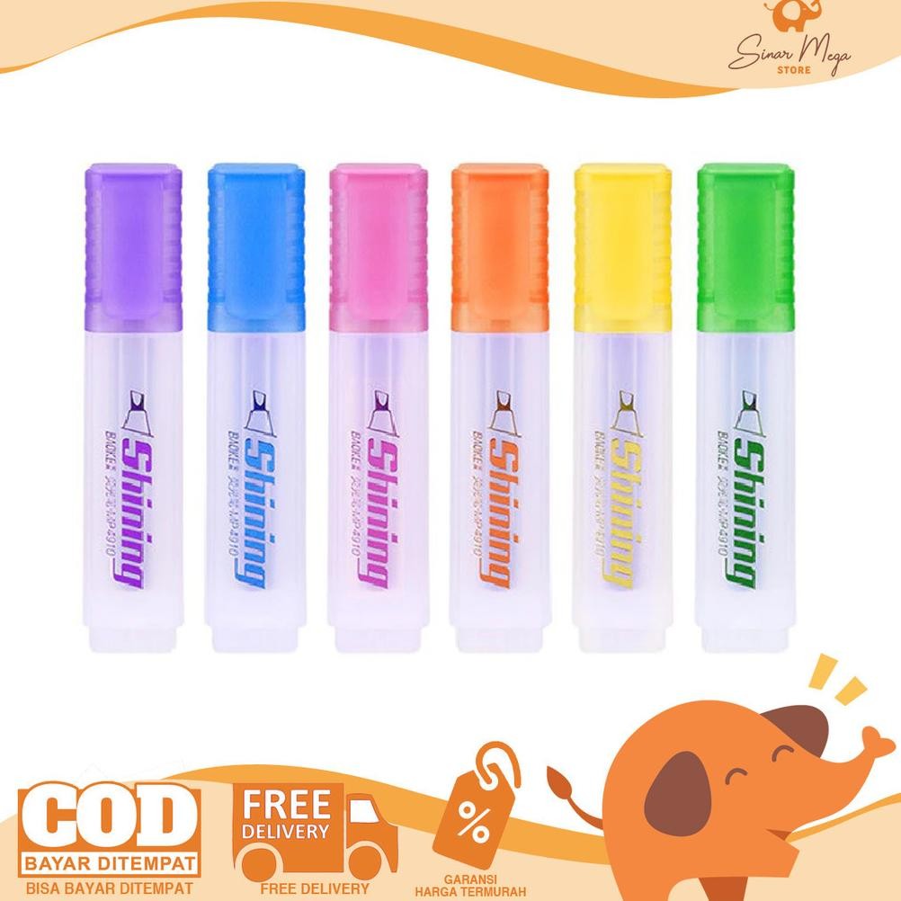 

BaoKe Highlighter Set Isi 6 - Spidol Warna Penanda MP4910-6 Murah DiM