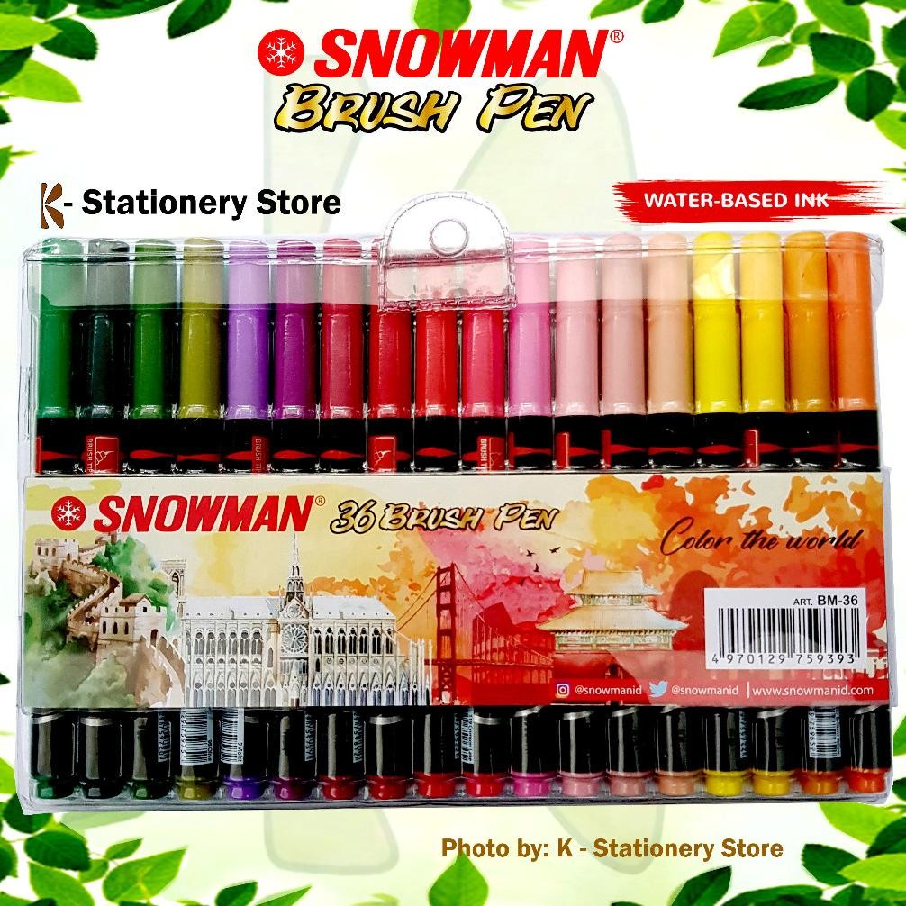 

Snowman Brush Pen Set 36 Colours Doodle arts, Illustration, Sketsa, Hand lettering, Dekorasi,dll DiM