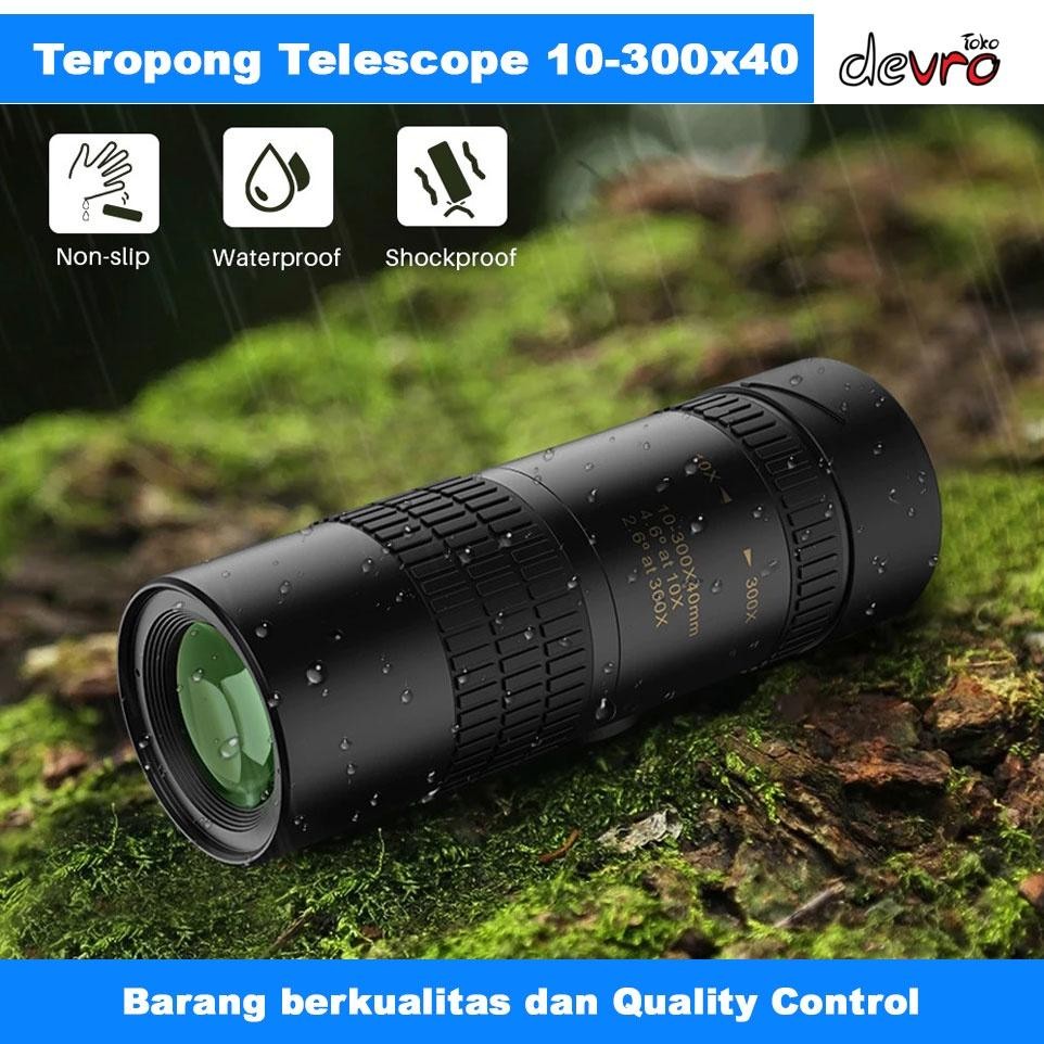 Teropong Monocular Zoom Telescope Long Range 10-300X40 - Lensa Teleskop Saku Monokular - Apexel Apl-