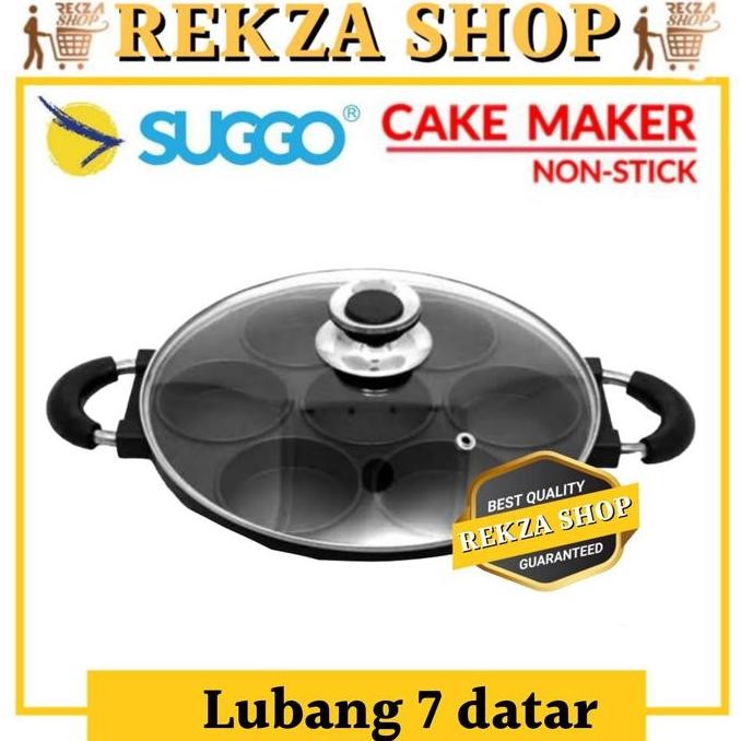 Cetakan kue 7 lubang datar SUGGO loyang kue lumpur martabak mini