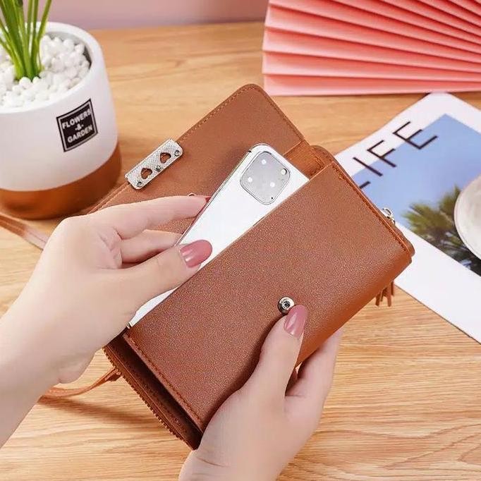 NEW () Dompet Wanita Multifungsi Tas HP Dompet Panjang plus Tali MALL ZS
