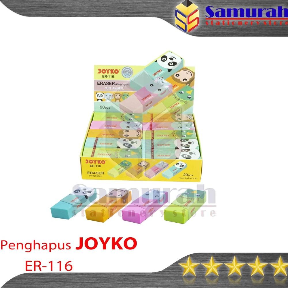 

Penghapus Pensil Joyko ER-116 Besar ( 20 Pcs ) / Eraser ER 116 Colours BIG / Hapusan Stip Fancy Pencil Gede Panjang B20 4 Warna - Hijau - Orange - Pink - Biru DiM