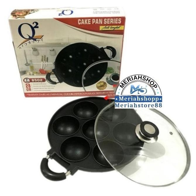 Cetakan kue 7 Lubang Cembung Cekung Q2 Martabak Serabi Pancake Cubit