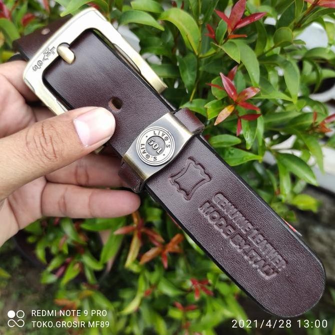 Sabuk Kulit Asli Pria 3 Cm // Sabuk Kulit Sapi 1 Lapis Terlaris