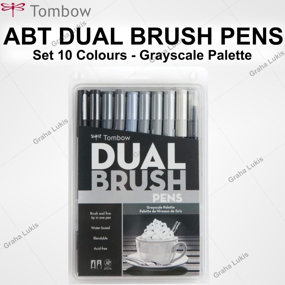 

Tombow Dual Brush Pens Abt set 10 Grayscale Palette DiM