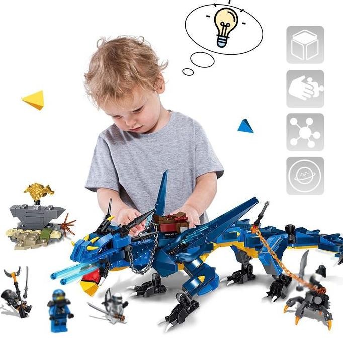LELE Mainan Balok ninja Ninjago Minifigure Puzzle Susun Edukasi Mainan Blok Ninjago Mainan Anak Laki
