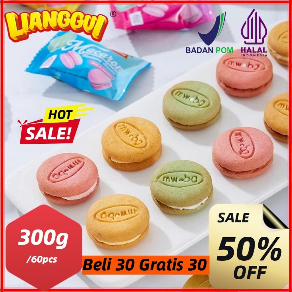 

[Pengiriman 24 Jam] Halal Lianggui Macaron Sandwich Biscuit 300g/60Pcs & Classic Milk Cookie & Rings Oats Chocolate | Viral | Biskuit | Coklat | Snack Viral - Hidangan Lebaran Idul Fitri dan Koleksi Jajan Lebaran