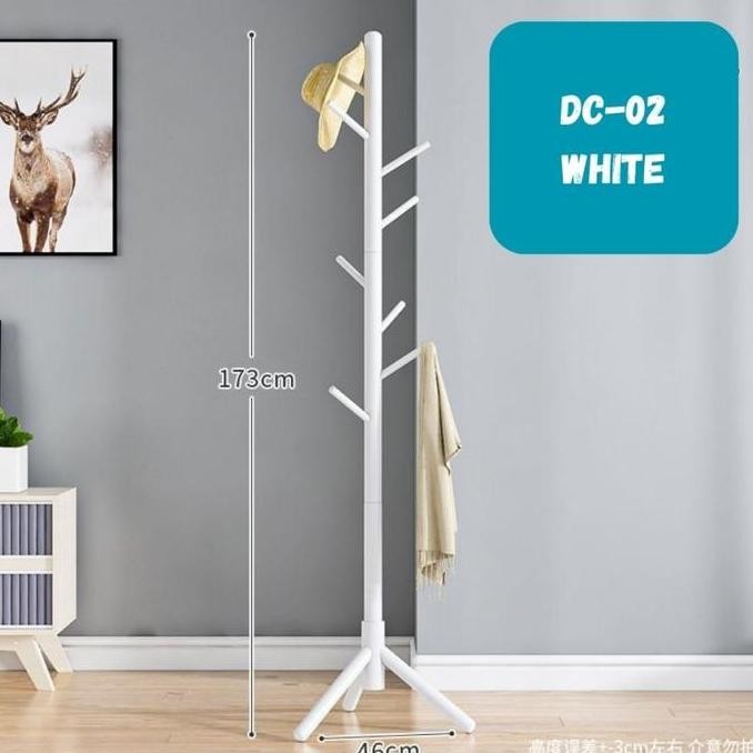 Stand Hanger Kayu Rak Gantung Baju Hanger  Kayu Gantungan Topi Tas