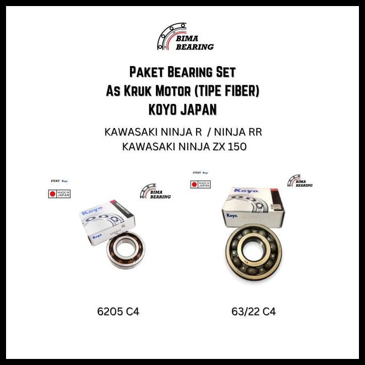 BEST DEAL BEARING AS KRUK MOTOR KAWASAKI NINJA R RR ZX 150 6205 63/22 C4 POLOS KOYO JAPAN LAHER LAHA