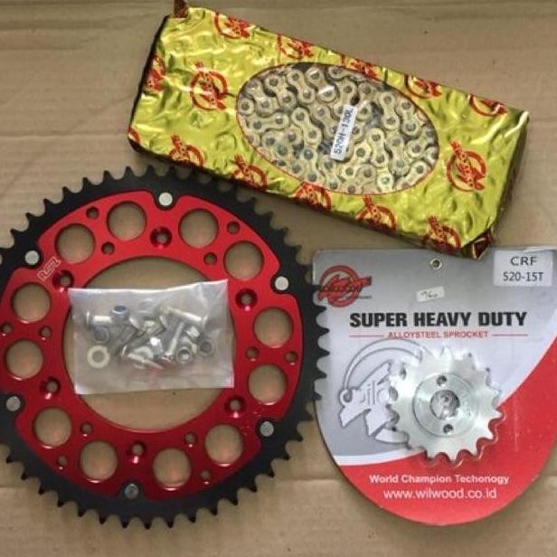 Gear set crf 150 crf 230 crf 250 Roz 520 rantai Gold 520 Gir paket 520 Roz CRF 150L