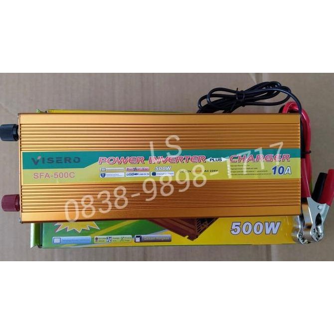 Power Inverter Visero 500W Plus Charger 10A SFA-500C 500 Watt Inverter murah