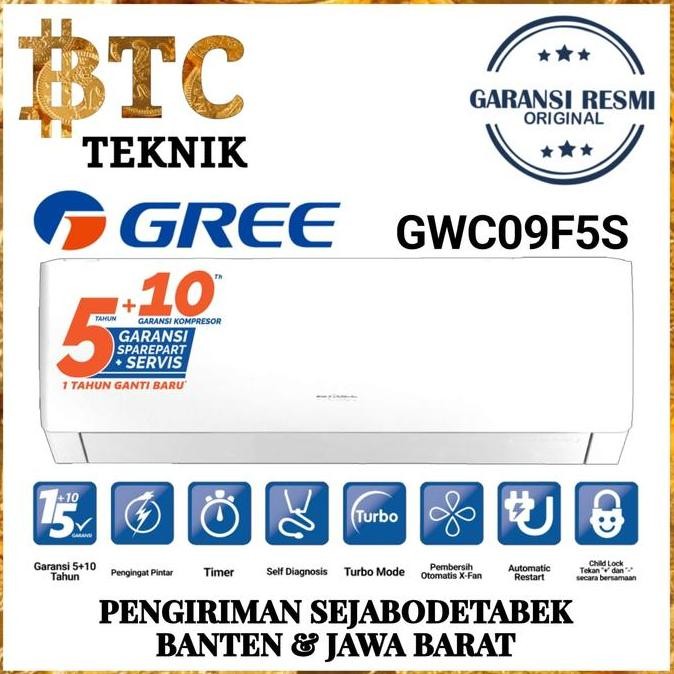 NEW PROMO AC GREE 1 PK AC GREE INVERTER 1 PK AC GREE GWC - 9F5S