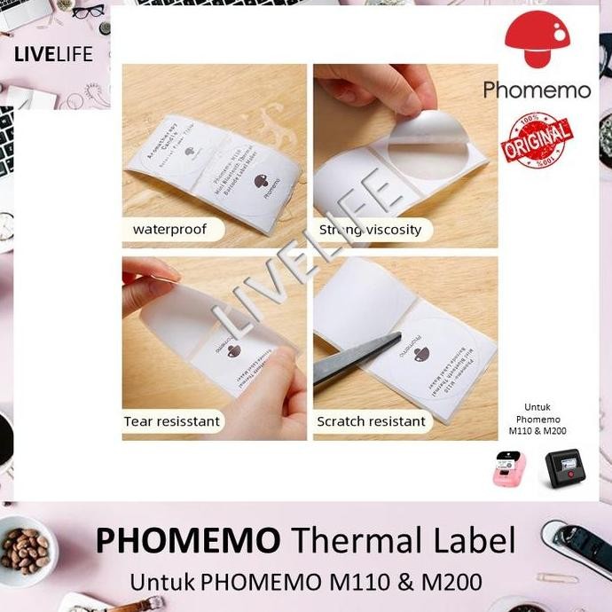 

NEW PHOMEMO Thermal Label Sticker untuk PHOMEMO M110 dan PHOMEMO M200