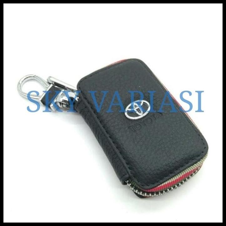TERMURAH GANTUNGAN KUNCI MOBIL DOMPET STNK KULIT HITAM LOGO TOYOTA SIENTA 