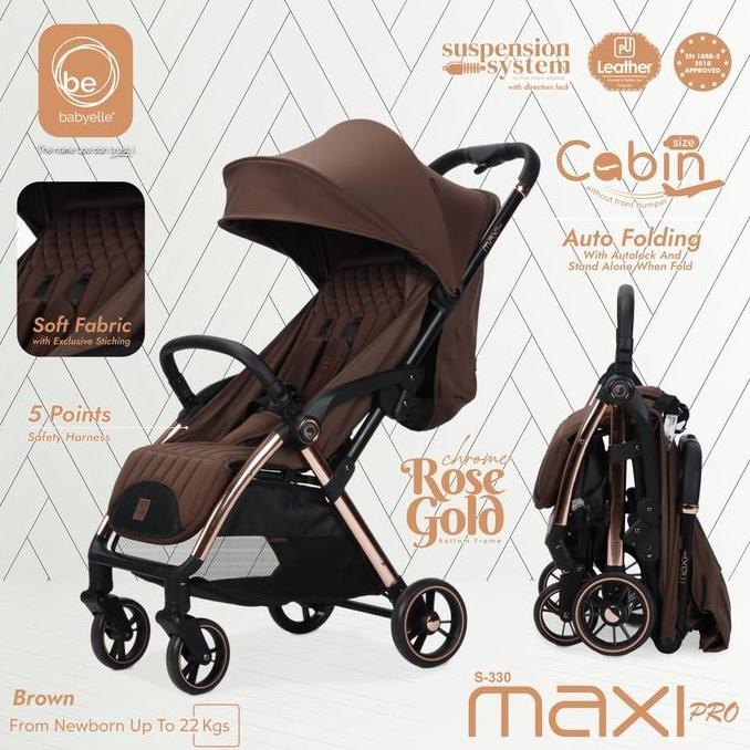 Stroller Baby Elle / BabyElle Maxi Pro S-330 Rose Gold / Cabin Size