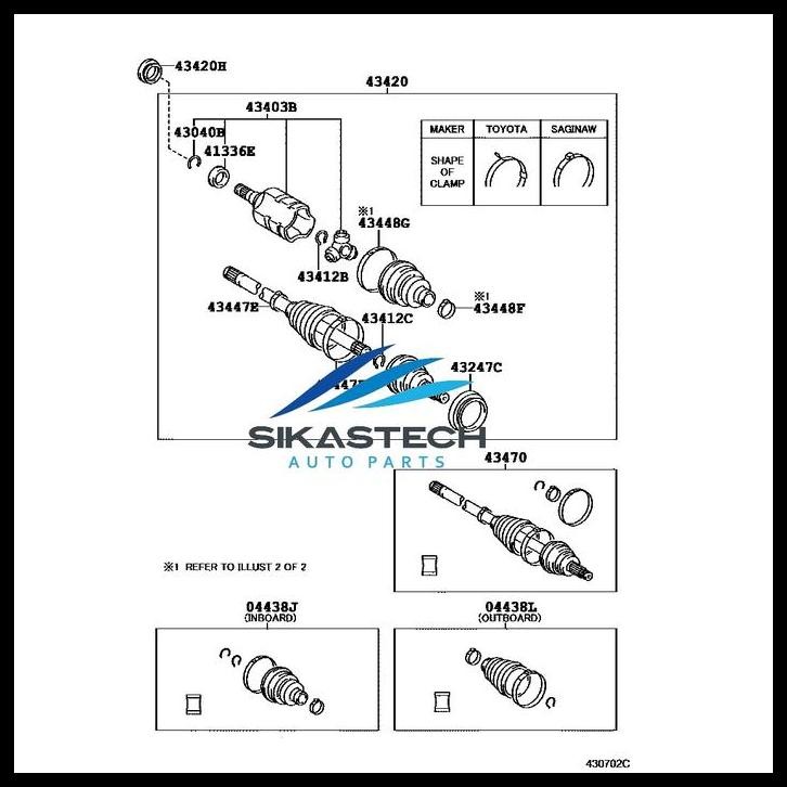DISKON CV JOINT INNER / AS KOHEL DALAM TOYOTA COROLLA EE90 TWINCAM 1.3 SP3G 
