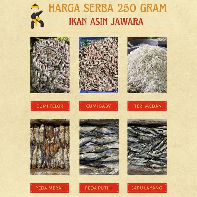 

Ukuran 250 gram ikan asin kualitas terbaik, varian lengkap, pengiriman ke seluruh indonesia, enak dimulut nyaman di perut!