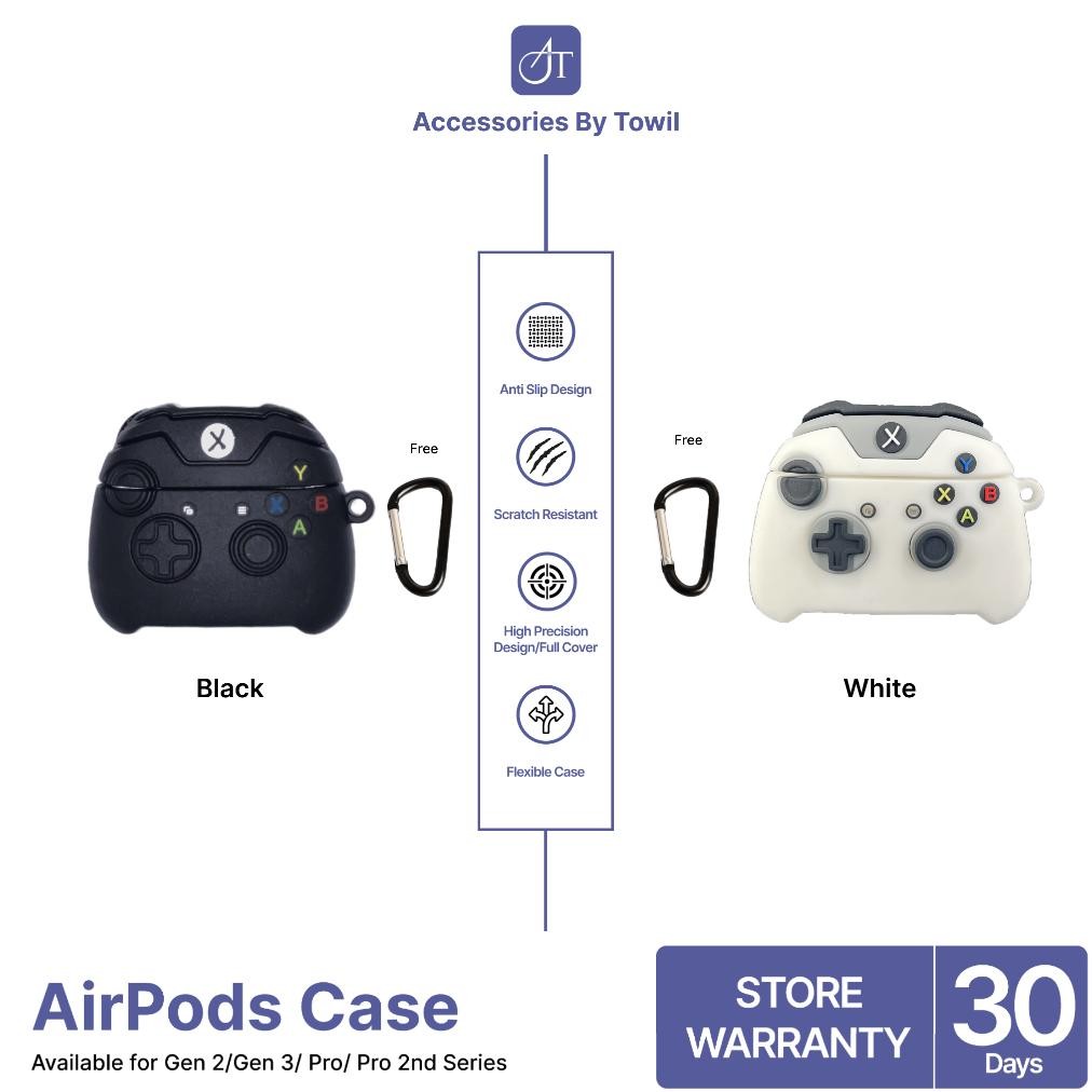 Xbox Stick Game Console AirPods Pro Case Silicone Case Bumper White Softcase Airpods Apple gen 2/1 D
