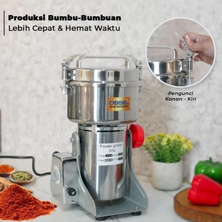 OSSEL Mesin Penggiling Bubuk Tepung Mesin Giling Grinder Elektrik 500gr OSSEL DiM